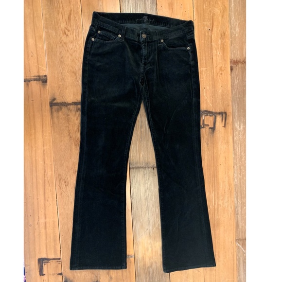 7 Seven For All Mankind Black Velvet Jeans Size 28 - Picture 1 of 7